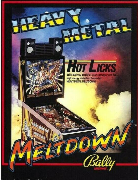 Pinball Flyer Other - Heavy Metal Meltdown Pinball Flyer Original NOS Bally 1987 Rock Music Promo Art